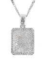 STEPHEN OLIVER SILVER CZ TAG NECKLACE
