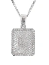 Stephen Oliver Silver Cz Tag Necklace In Silver