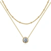 LIV OLIVER 18K GOLD PLATED CZ DOUBLE LAYER NECKLACE