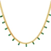 Liv Oliver 18k Gold Green Emerald Cut Charm Gold Necklace In Gold
