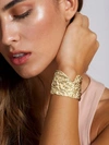 Liv Oliver 18k Gold Asymmetrical Hammer Cuff Bangle In Gold