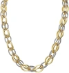 Liv Oliver 18k Gold Two Tone Textured Link Necklace In Multi
