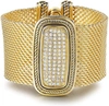 LIV OLIVER 18K GOLD MESH EMBELLISHED STATEMENT BRACELET