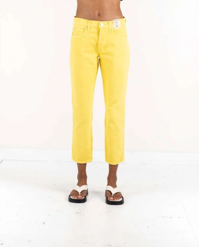 Amo Tomboy Crop Loose Fit Jeans In Mimosa In Yellow