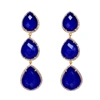 Liv Oliver 18k Gold Multi Sapphire Pear Embelished Drop Earrings In Gold