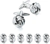 Stephen Oliver Silver Classic Knot Tie Cufflink Set In Silver