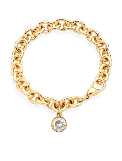 Liv Oliver 18k Gold Plated Chunky Crystal Charm Bracelet