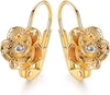 Liv Oliver 18k Cz Abstract Rose Drop Earrings In Gold
