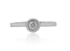 Diana M. 18kt White Gold Bezel Set Diamond Ring Containing 0.25 Cts Tw, Size 6.75 (gh Vs Si) In White