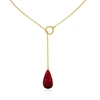 Liv Oliver 18k Gold Ruby Pear Drop Lariat Necklace In Gold
