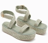 Ulla Johnson Gemma Flatform Sandal In Malachite In Multi