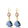 Liv Oliver 18k Gold Blue Drop Earrings In Gold