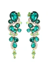 Liv Oliver 18k Gold Multi Color Chandelier Earrings In Green