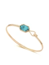 Liv Oliver 18k Gold Turquoise Geometric Cuff Bangle In Gold