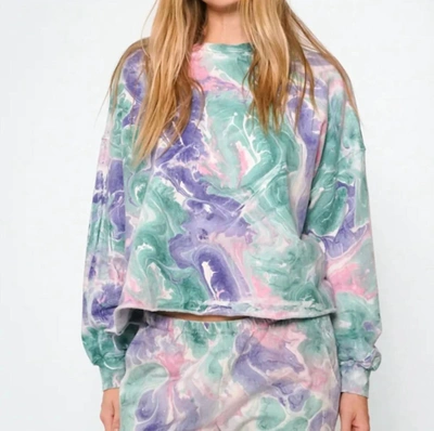 Electric & Rose Rylan Sweatshirt In Marble Lavender/jade In Multi