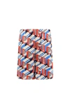 Gucci Silk Bermuda Shorts With Pixel Print In Multicolor