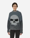 Erl Glitter Skull Intarsia Sweater Silver In Grey