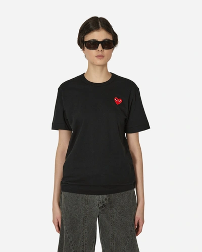 Comme Des Garçons Play Play T-shirt Red Heart In Black