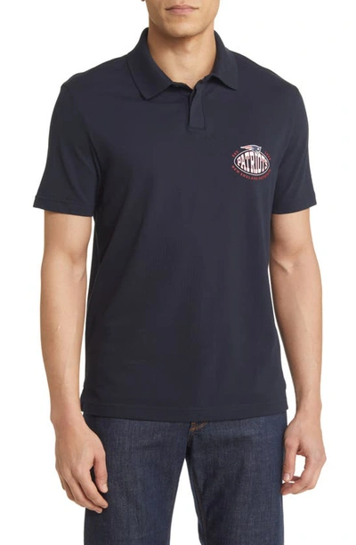 Hugo Boss Boss X Nfl Cotton-piqu Polo Shirt With Collaborative Branding In Patriots Blue