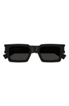Saint Laurent Sl 572 Linea Corner Angle 001 Black Crystal Grey Sunglasses In Black
