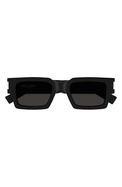 Saint Laurent Sl 572 Linea Corner Angle 001 Black Crystal Grey Sunglasses