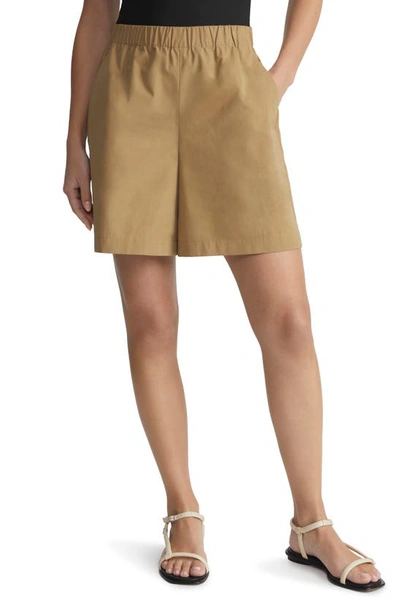 Lafayette 148 Organic Cotton Poplin Riverside Short In Cadet Khaki