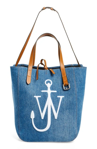 Jw Anderson Belt Tote - Cabas Bag In Denim Blue