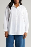 EILEEN FISHER EASY ORGANIC COTTON BUTTON-UP SHIRT