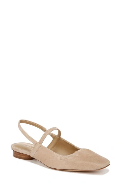 Vince Venice Suede Slingback Ballerina Flats In Dune Beige Suede