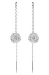 Swarovski Meteora Drop Threader Earrings In Silver