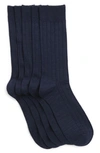 Nordstrom Rack Ultrasoft 5-pack Crew Socks In Navy