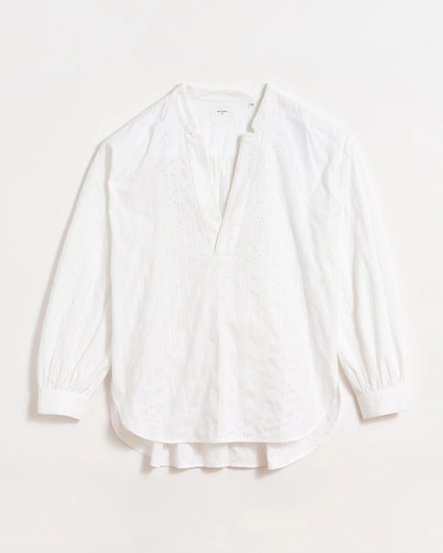 Billy Reid Embellished Spring Big Shirt In White