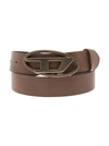 DIESEL 'B-1DR' BROWN BELT WITH OVAL D BUCKLE IN LEATHER MAN