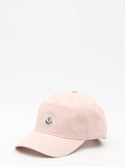 Moncler Baseball Cap With Logo In Pink