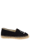 Isabel Marant Black Espadrillas With Logo Print In Cotton Woman In Black
