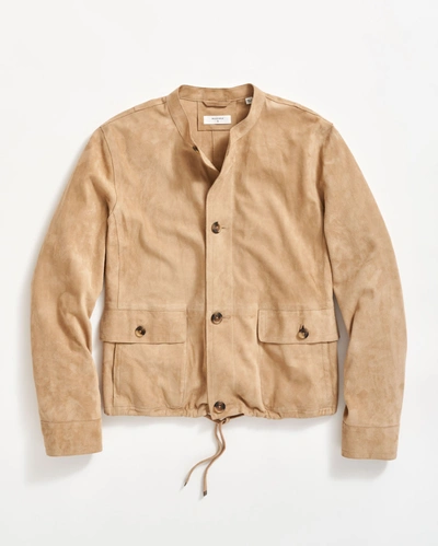 Billy Reid Suede Shell Jacket In Cashew