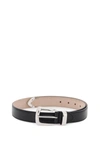 Khaite Benny Silvertone Buckle Leather Belt In Black