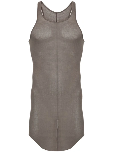 Rick Owens Fine-ribbed Tank Top In Dust