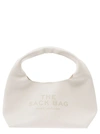 MARC JACOBS 'THE SACK' WHITE SHOULDER BAG WITH EMBOSSED LOGO IN HAMMERED LEATHER WOMAN