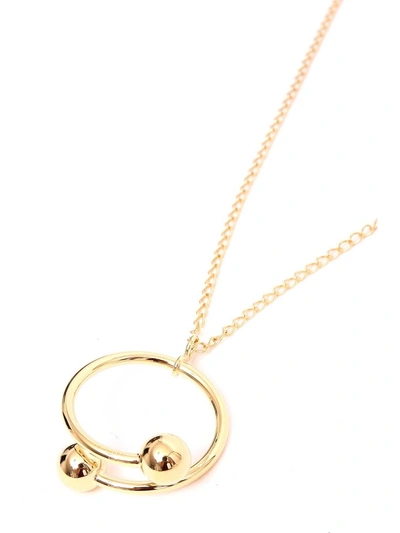Jw Anderson Double-sphere Gold-plated Necklace