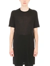 RICK OWENS BLACK VISCOSE T-SHIRT,7410115