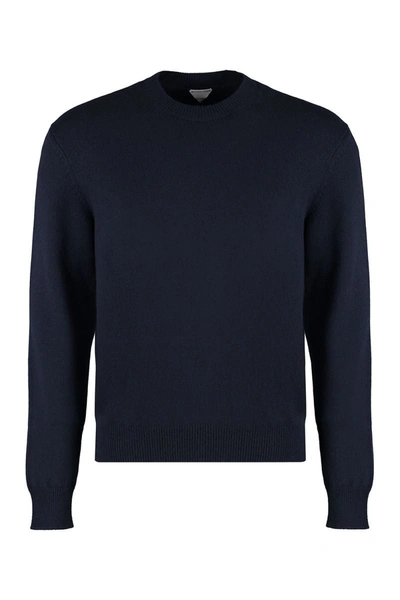 Bottega Veneta Crew-neck Cashmere Sweater In Blue