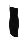 Bottega Veneta One-shoulder Viscose Dress In Black