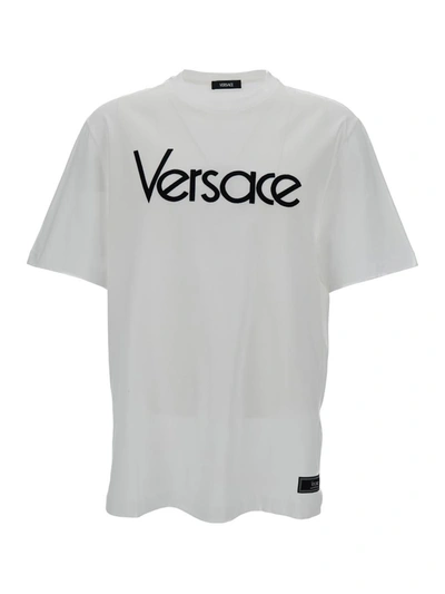Versace Jersey Logo Lettering In White