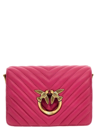 Pinko Love Click Quilted Crossbody Bag In Fuchsia