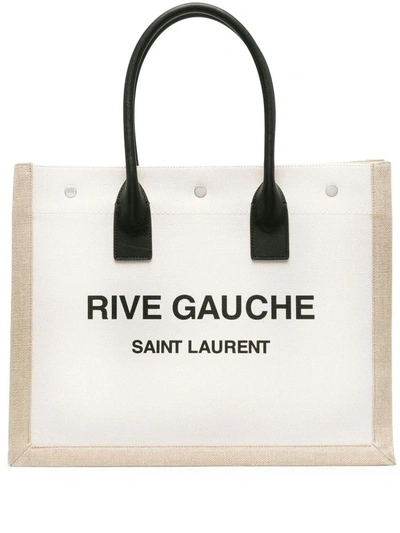 Saint Laurent Tote Rive Gauche Bags In Nude & Neutrals