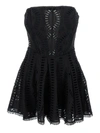 CHARO RUIZ 'ZANNICK' MINI BLACK DRESS WITH FLOWER LACE EMBROIDERY WOMAN