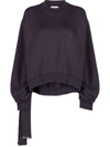 Attico Logo Detailed Crewneck Sweatshirt In Blue