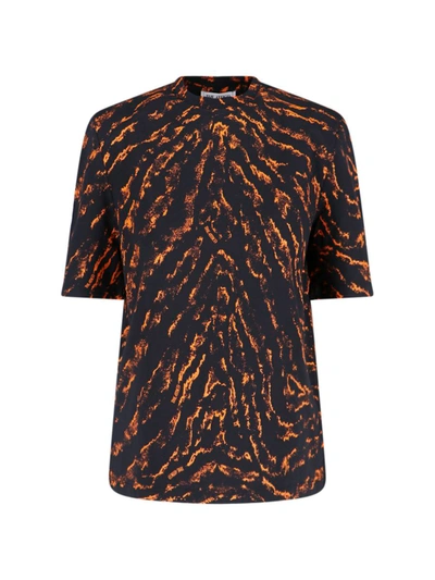 Attico Abstract-pattern T-shirt In Black/cinnamon