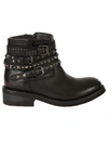 ASH ASH STUDDED ANKLE BOOTS,TATUM01 BLK/OLD NICKEL